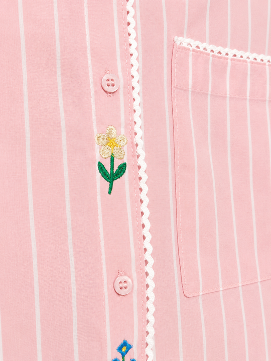 MOYN TEMPO PINK EMBROIDERED SHIRT