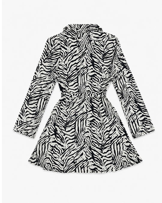 MOYN ZEBRA RUFFLE MINI DRESS