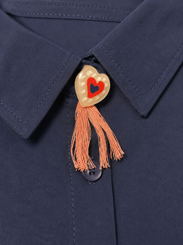 MOYN HEARTBEAT BLUE TASSEL SHIRT