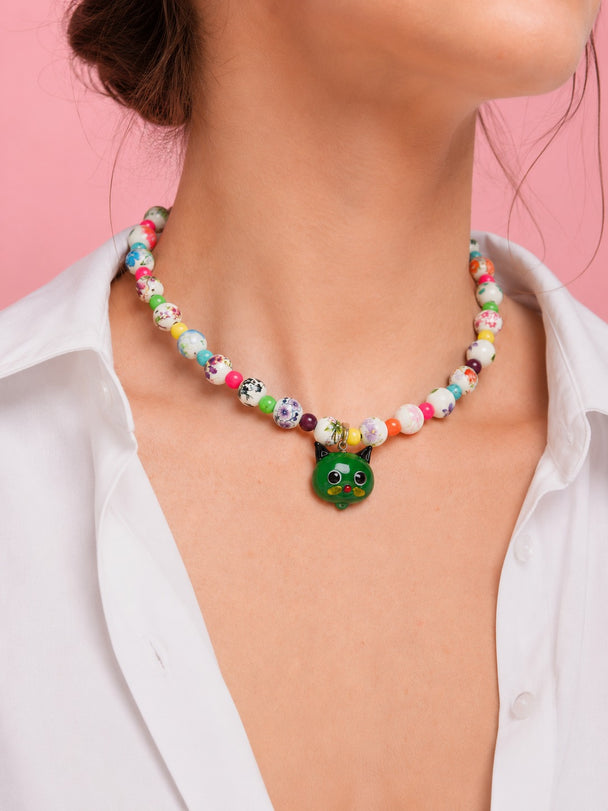 MOYN JADE MEOW CHOKER