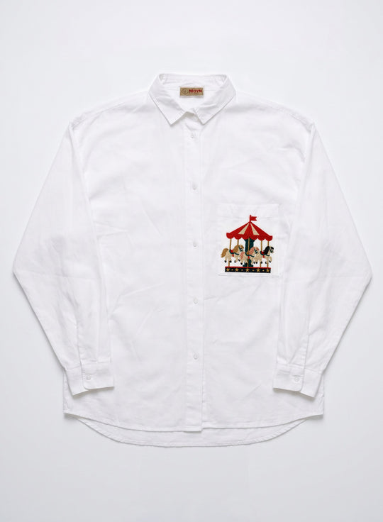 MOYN CAROUSEL POCKET EMBROIDERED SHIRT