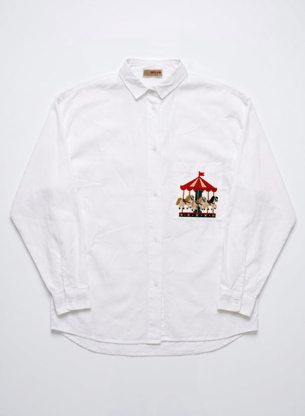 MOYN CAROUSEL POCKET EMBROIDERED SHIRT