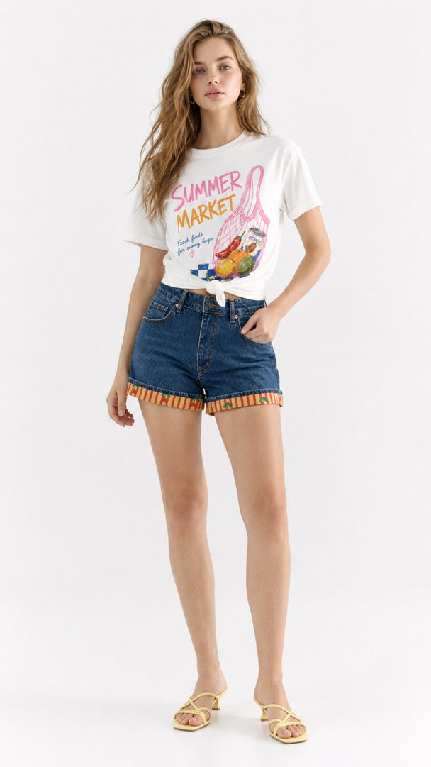 MOYN CITRUS DENIM SHORTS