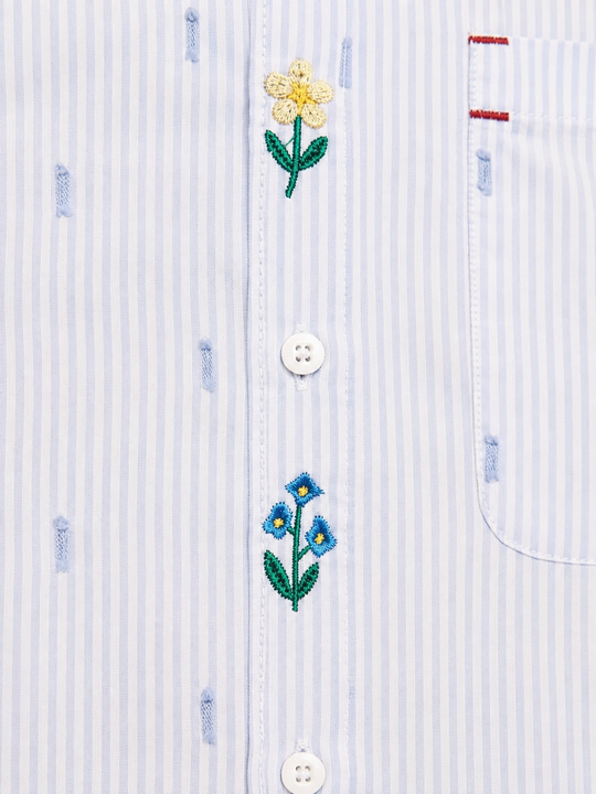 MOYN TEMPO BLUE EMBROIDERED SHIRT