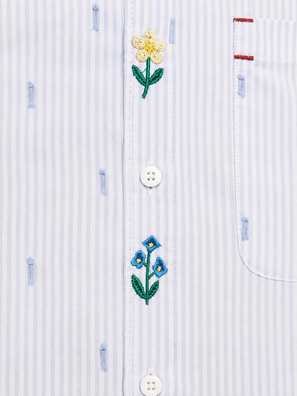MOYN TEMPO BLUE EMBROIDERED SHIRT