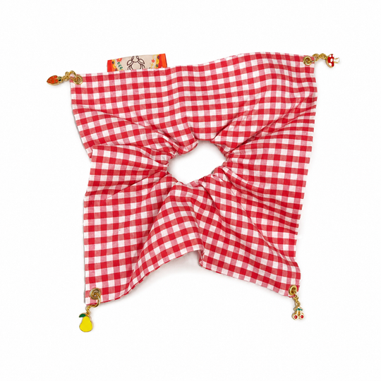 MOYN THE GINGHAM &  CHARM CORNERS SCRUNCHIE COLLECTION -RED