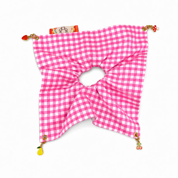 MOYN THE GINGHAM &  CHARM CORNERS SCRUNCHIE COLLECTION - PINK