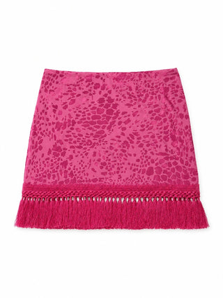 MOYN PINK JACQUARD TASSEL SKIRT