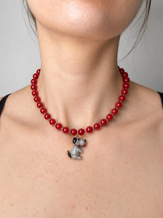 MOYN THE RED FRIEND CHOKER