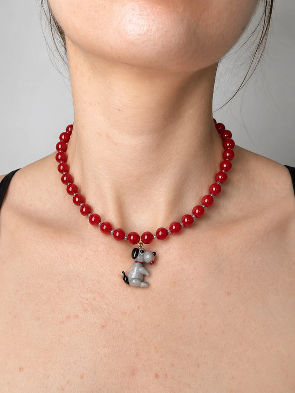 MOYN THE RED FRIEND CHOKER
