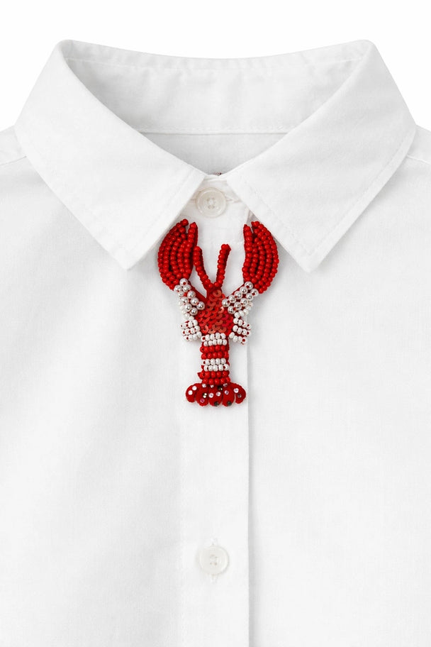 MOYN LACE & LOBSTER PATCH SHIRT