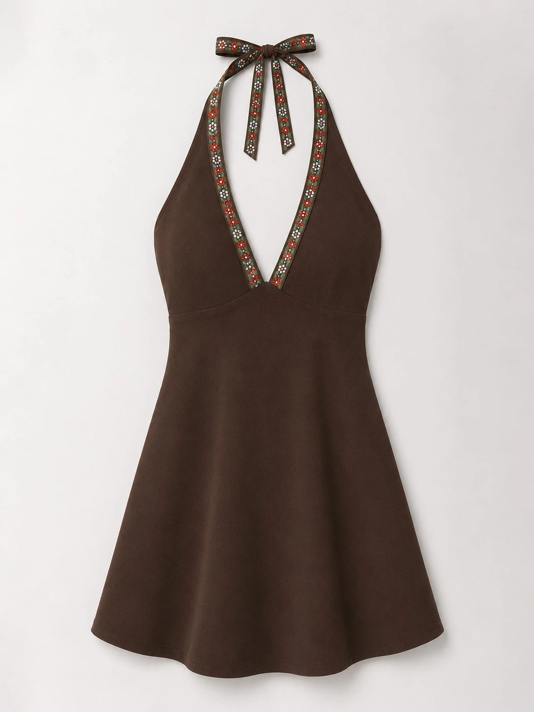 MOYN SERENE FLORAL HALTER DRESS