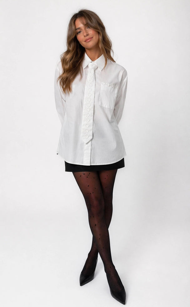 MOYN LUMINOUS BLOOMS SHIRT - PURE IVORY