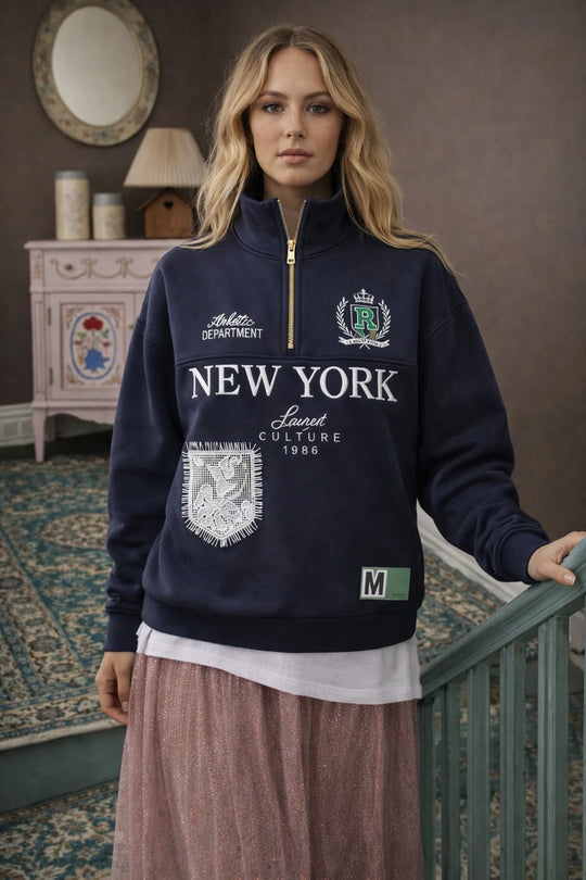MOYN NEW YORK EMBROIDERED SWEATSHIRT