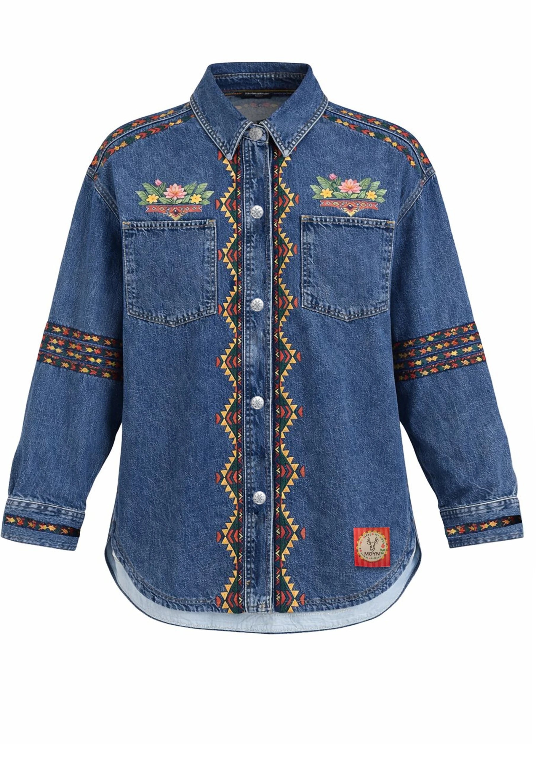 MOYN Tribal Elephant Denim Gömlek