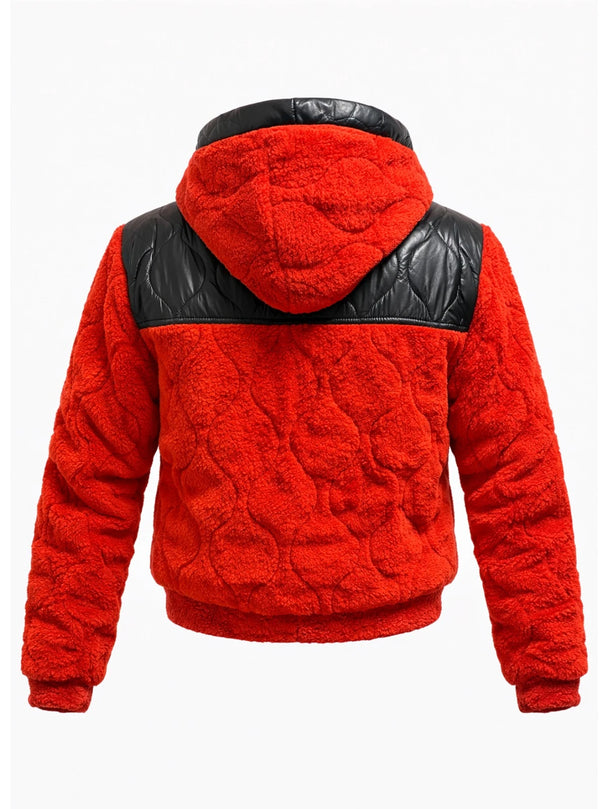 MOYN CROCHET HEART DETAIL PUFFER JACKET