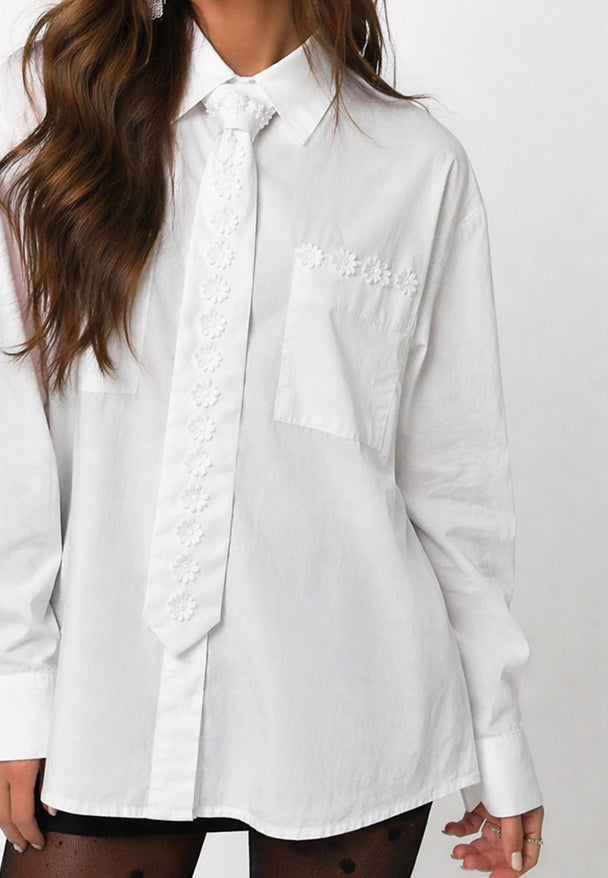 MOYN LUMINOUS BLOOMS SHIRT - PURE IVORY
