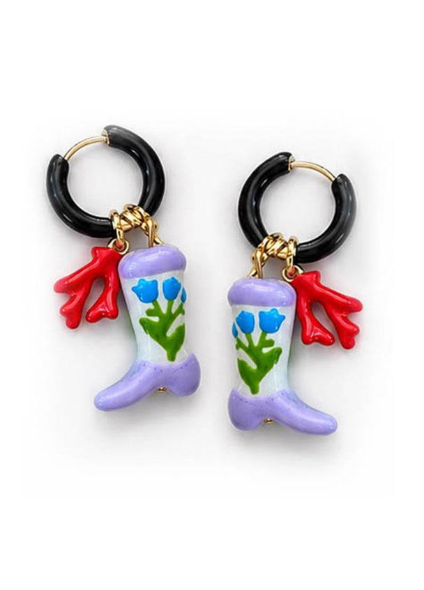 MOYN CORAL BOOT CHARM EARRINGS