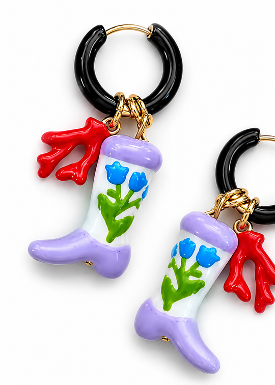 MOYN CORAL BOOT CHARM EARRINGS