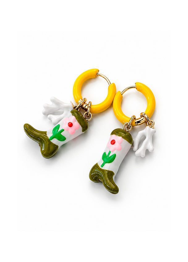 MOYN FLOWER BOOT CHARM EARRINGS
