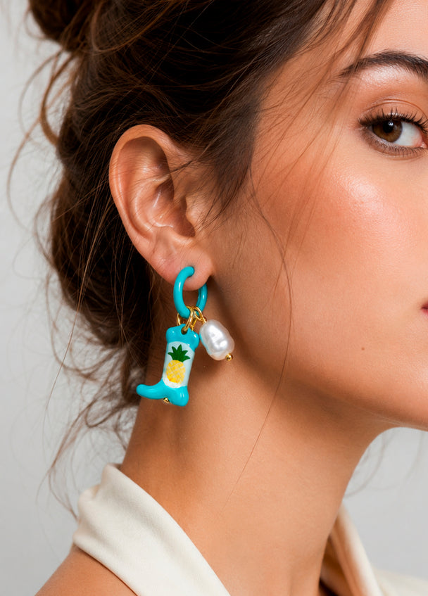 MOYN PEARL BOOT CHARM EARRINGS