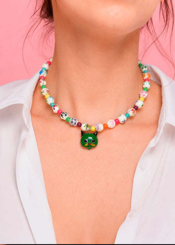 MOYN JADE MEOW CHOKER